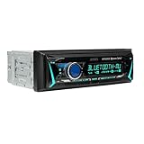 JENSEN MPR210RGB | 12 Character LCD Single DIN Car Stereo | RGB Custom Colors | Push to Talk Assistant | Bluetooth Hands Free Calling Music Streaming | AM/FM Radio | USB Playback & Charging