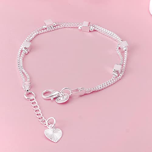 Bracelet de mariage à chaîne solide en argent 925 à offrir pour la mariée