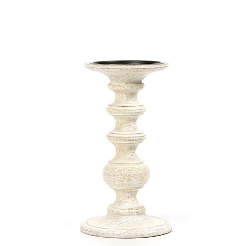 Hosley White Wood Pillar Candle Holder 9 Inch High Ideal Gift For Weddings Special Occasion Spa Aromatherapy Settings Candle Gardens. W1 #TOP3