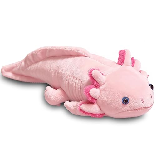 XIMEY Peluche Axolotl Tout Doux Cute, Jouet en Peluche Axolotl Poupée, Peluche Axolotl Kawaii, Mignon en Peluche Noël, Anniversaire, Cadeaux (Rose, 45cm)