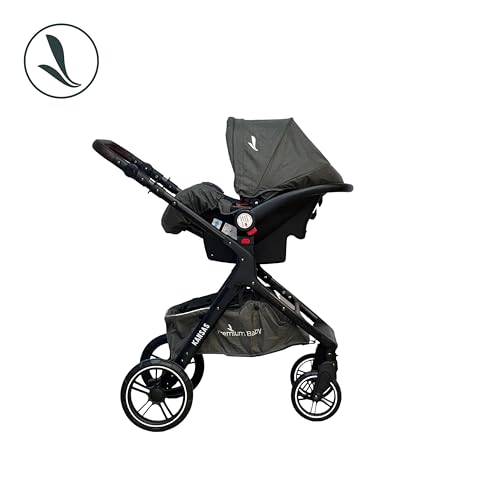 Carrinho Travel System Kansas + Base Black/Cinza