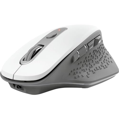 Trust OZAA Souris sans Fil Rechargeable - Récepteur USB Plug and Play, Ergonomique, 6 Boutons Dont 2 Silencieux, 800/1200/1600/2400 PPP, Portée 10m, pour Ordinateur/Portable/PC/Mac - Blanc