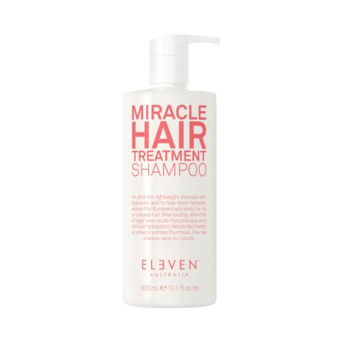 ELEVEN AUSTRALIA Miracle Hair Treatment Shampoo for Women & Men - Moisturizing Sulfate Free Shampoo for All Hair & Scalp Types Helps Reduce Frizz Prevents Split Ends Adds Moisture - 10.1 fl oz
