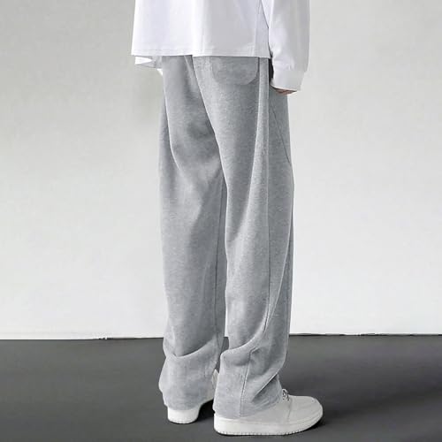 Men's Drawstring Elastic Waist Baggy Sweatpants Y2K Loose Wide Leg Long Pants with Pocket 2025 Trendy Clothes3