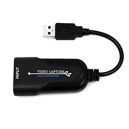 Tarjeta de captura de vídeo, dispositivo de captura de vídeo HDMI a USB 3.0, 1080p 60 fps de transmisión en vivo y grabación de audio para juegos, streaming, enseñanza, videoconferencia Cover