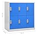 Azzrora Locker Cabinets, Pack of 2, Light Grey and Blue, 90 x 45 x 925 cm, Steel Locker Cabinet, Tool Cabinet, Lockers for Employees, Locker Metal Locker Cabinets