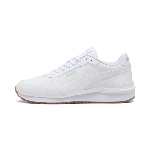 Puma ST Runner V4 L Unisex-Sneaker, Weiß-Gletschergrau-Gum, 8 UK