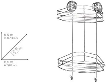 Diagram showing the dimensions of the WENKO Shower Caddy in centimeters