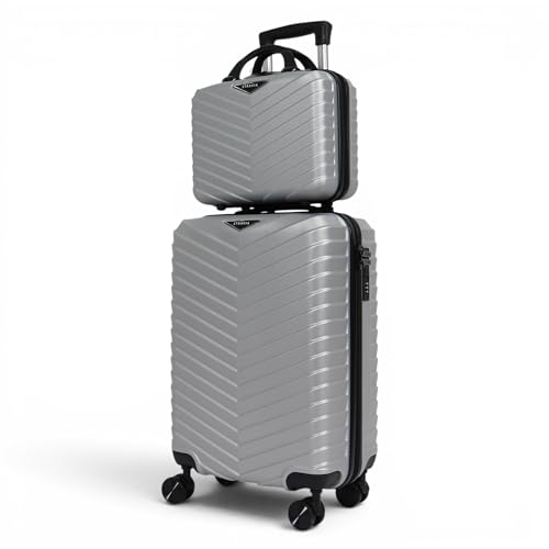 STRAVIA Valise Cabine 55 cm + Vanity 30 cm – Set Bagage à Main Avion – ABS légers et résistants – Serrure à Code sécurisée – 4 Roues Double Ultra fluides...