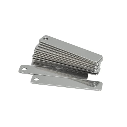 StayMax Metall-Gravurrohlinge, Edelstahl, Rechteckig, Blanko, 25 Stück, 5 cm x 1 cm