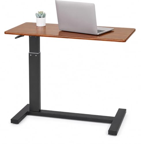FATIVO Mesa Auxiliar para Cama con Ruedas 80x40 cm, Altura 67,5-105 cm