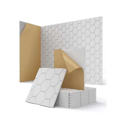 Pannelli Fonoassorbenti Decorativi, 12 Pezzi Pannelli Acustici Autoadesivi per Studio, Recording, Gaming, Ufficio, Pareti, Porta, Soffitto Pannello Fonoassorbente Bianchi, 30 x 30 x 0,9cm