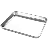 Small Stainless Steel Baking Sheets,Mini Cookie Sheets, Toaster Oven Tray Pan Rectangle Size 9.4Lx7W