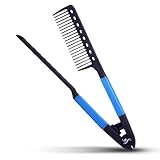 Herstyler Styling Comb For Hair | Straightener Comb For Great Tresses | Straightening Comb With A Grip | Flat Iron Comb For Knotty Hair | Flat Iron Brush For Unkempt Hair | Get wooed | (Blue)