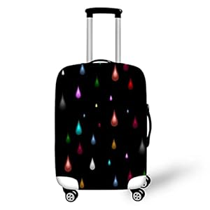 Mateju Koffer Cover 18-32 Inch Bagage Covers Beschermers, Trolley Case Beschermhoes Wasbaar Anti-Kras Elastische Reizen 3D Mooie Koffer Protector, Waterdruppels, S