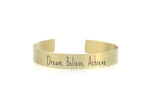 Bracelet de motivation gravé manchette large pour booster votre quotidien