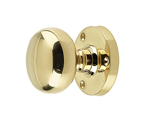 Mushroom Mortice Door Knob Set - Polished Brass (2)