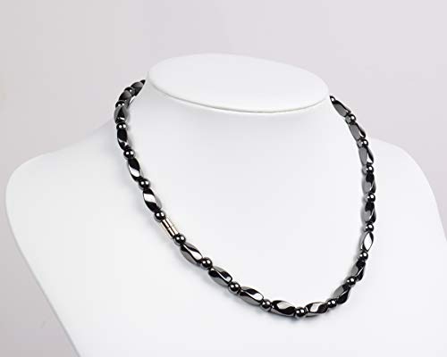 Hematite Necklace Unisex Black- Natural Magnetic Hematite Necklace Relieve Fatigue around Neck, Shoulder-17.6 inch (45cm)2