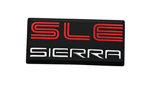 Image of SSDD SLE Sierra Cab Emblem Replacement for GMC 1500 2500 3500 Pillar Cab Roof Side Badge 88 89 90 91 New - 1pcs (Red /Chrome) CH-SLEsierra