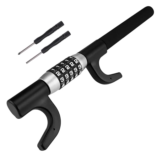 Image of Heavy-Duty Steering Wheel Lock – 5-Digit Keyless Combination Anti-Theft Device, Universal Fit for Cars, SUVs, Vans & Trucks, Adjustable Extendable High-Security Design (Black)