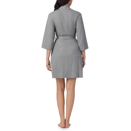 Image of Nautica Womens Soft Robe - Above Knee 3 /4 Length Sleeve Lightweight Robe - Cotton Knit Jersey Sleepwear and Loungewear
