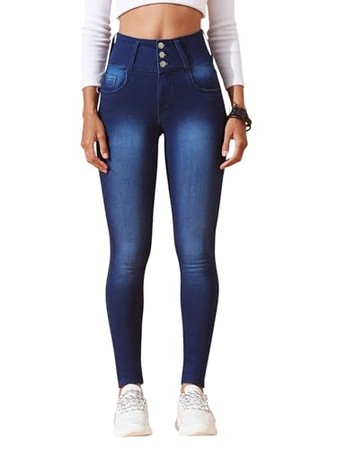 Image of Dolce Crudo Women's Skinny Fit High Rise Regular Length Stretchable High Waist Denim Jeans