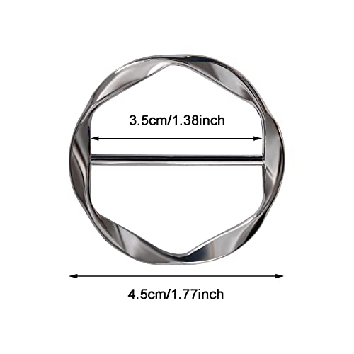 Obmwang 10 Pieces Scarf Ring Clip T-Shirt Tie Clips Fashion Round Circle Clip Belt Buckle Clothing Wrap Holder For Women Scarf Dress Silk Shirt Tie Decor thumb #1