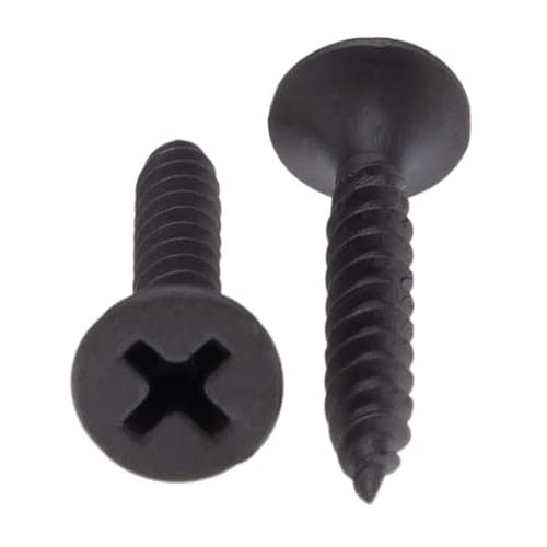 3.5X35mm Czarne wkręty do płyt gipsowo-kartonowych, samogwintujące łeb stożkowy phillips, drobny gwint, ostry punkt, fosforanem, wkręty do płyt gipsowo-kartonowych do profili stalowych (50 szt.)