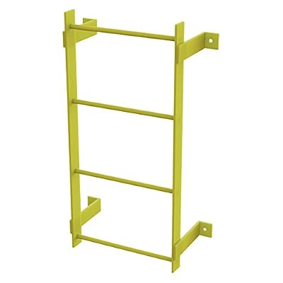 Tri-Arc WLFS0104-Y 4-Rung Standard Uncaged Fixed Steel Ladder, Safety Yellow Powder Coated Finish
