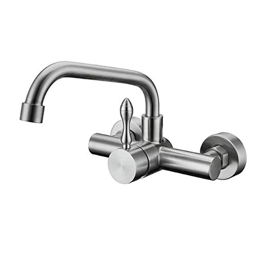 Robinet de cuisine mural, acier inoxydable 304, chaud/froid, évier évier de cuisine évier de blanchisserie, robinet rotatif Cover