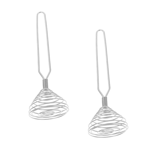 Abaodam 2個 ステンレス製手動押し式エッグビーター キッチン用卵泡立て器 クリームや材料の均一混合に 軽量コンパクト設計で簡 再利用可能