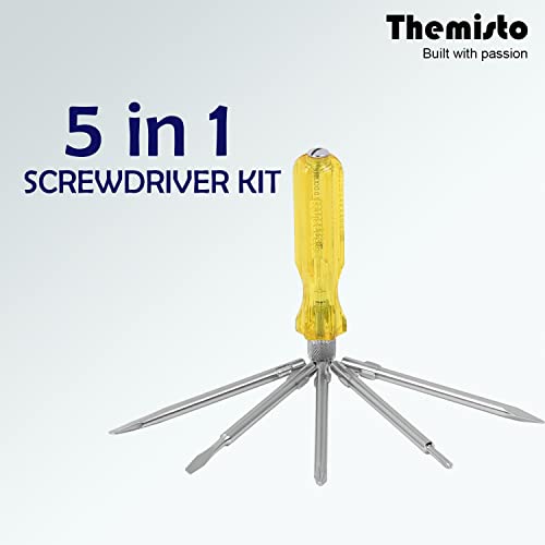 THEMISTO TH-T05 5 IN 1 COMBINATION SCREWDRIVER SET (PACK OF 5)