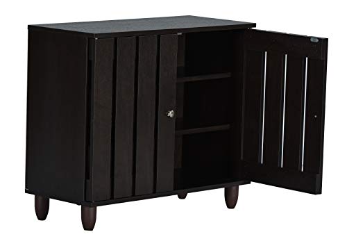 Image of DeckUp Minang 2-Door Engineered Wood Shoe Rack (Dark Wenge, Matte Finish)