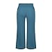 RODYETQQ Linen Pants Women Summer Casual Wide Leg Palazzo Pant Cropped Trousers Boho Elastic High Waist Pants Loose Lounge Beach Vacation Capris Pant(A04 Navy,X-Large)