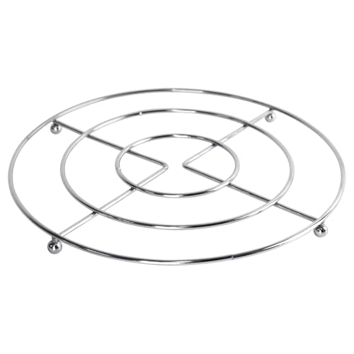 CABLEPELADO Salvamantel Redondo Acero Inoxidable, Rejilla Protector Hornillo Eléctrico, Salvamanteles de Cromo, Cubre Mantel Sin Mango, Protector encimera Cocina, Acabado Cromado, Diámetro 19 cm