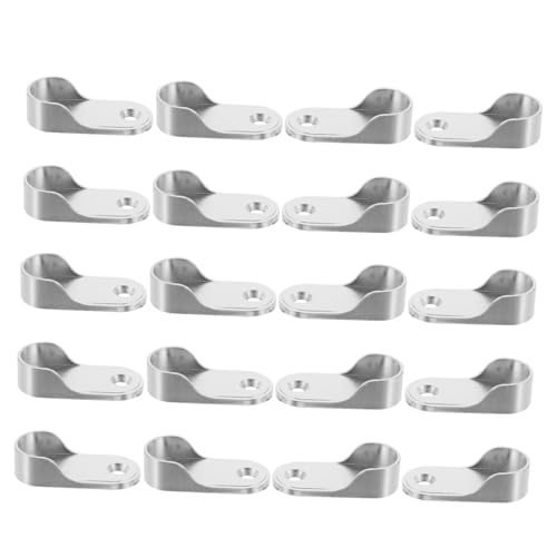 PRETYZOOM 20pcs Zinc Alloy Closet Rod End Brackets Oval Flange Supports for Wardrobe Wall Mounted Holder Easy Installation Stable Versatile for Home Use