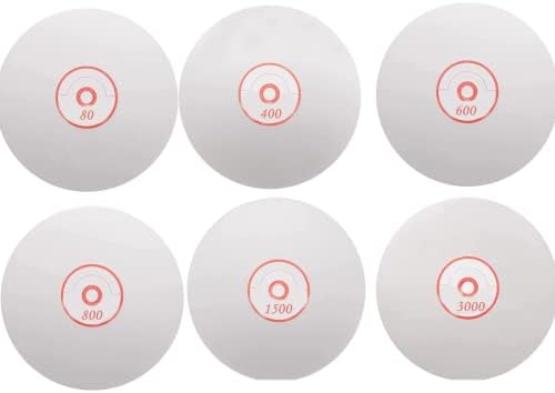 Diamond Polishing Disc Set 6 PCS, ENLAYER 6Inch Diamond Flat Lap 80/400/600/800/1500/3000 Grit Wheel Lapping Grinding Disc Tool for Cutting or Sanding Stone and Glass (6)