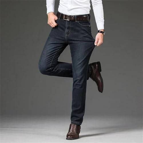 Men's Large Size Jeans Business Casual Stretch Denim Pants Loose Straight Classic Fit Comfortable Trousers2