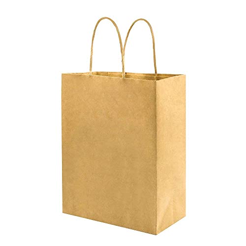 Bagmad Each 100 Pack Small&Medium Brown Craft Paper Gift Bags With Handles Bluk For Birthday Party Favors Christmas thumb #5