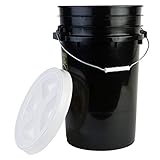 Hudson Exchange Premium 7 Gallon Bucket with Gamma Seal Lid, HDPE, Black