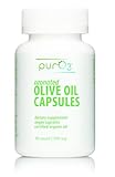 PurO3 Olive Oil Capsules - Cold Pressed Olive Oil Supplements - Ozonated Olive Oil Softgels for Immune Support - Made in The USA Extra Virgin Olive Oil Supplement, 90 Capsules