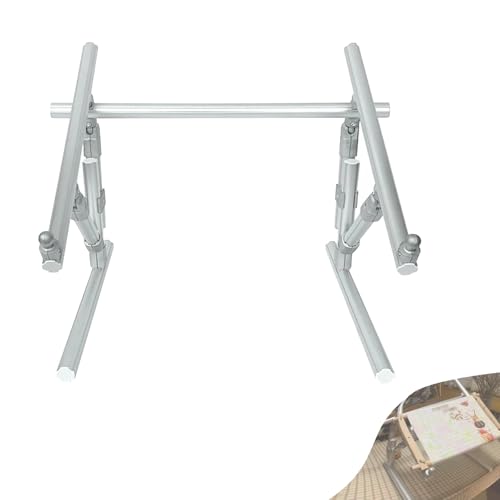 Soporte para bastidor de bordado de aleación de aluminio, soporte plegable para bastidor de bordado con ángulo ajustable, soporte para manualidades de punto de cruzs, altura ajustable(90cm)