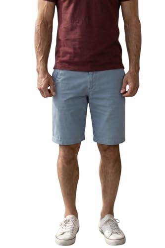 Image of Louis Philippe Men's Slim Fit Cotton Blend Solid Casual Shorts with Stretch