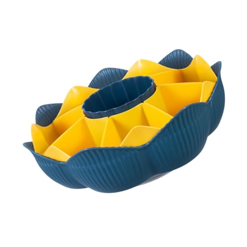 LOLIPPYY 可旋式多格野菜バスケット 水切り機能付きドレインバスケット 乾燥果物用プレート ホットポット調理向け収納便利