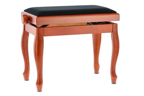 GEWA Banc de piano Deluxe Classic (bois massif, charge de rupture de 2 tonnes, surface d’assise de 52×30 cm, mécanisme de ciseaux précis, hauteur de 45 à 57 cm), cerise mate - Les Beatles, Paul McCartney, John Lennon, RIngo Starr, George Harrison GEWA Banc de piano Deluxe Classic (bois massif, charge de rupture de 2 tonnes, surface d'assise de 52x30 cm, mécanisme de ciseaux précis, hauteur de 45 à 57 cm), cerise mate