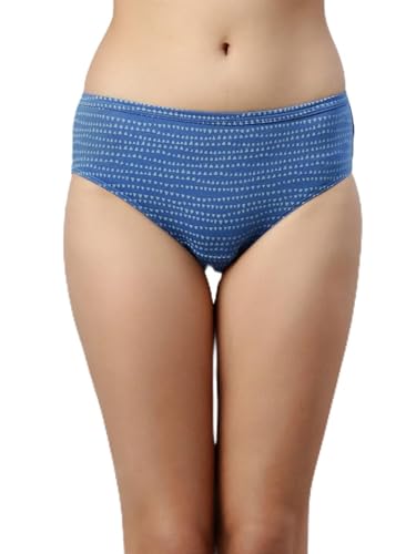 Image of Enamor Chic Cotton, All Day Comfort, Mid Waist Hipster Panty for Women - Naturally Breathable, Antimicrobial with Stain Release, Inner Elastic, Full Coverage - (Pack of 3)