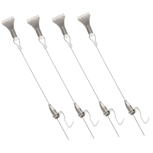 CLISPEED 4 Sets Heavy Duty Picture Hanging Cord with Adjustable Hooks of Steel Wire Rope for DIY Photo Frames and Wall Decoration