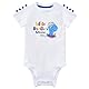 WAWSAM Kleiner Bruder Bodys Baby Junge Dinosaurier Bodysuit Kurzarm Kleinkind Geschenke 100% Baumwolle Dino Babybody Kleiner Bruder Outfit Neugeborene Strampler(Weiß, 3-6 Monate)