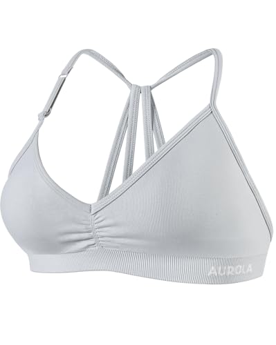 Image of AUROLA Mercury Workout Sports Bras Women Athletic Removable Padded Backless Strapy Minimal Crop Top