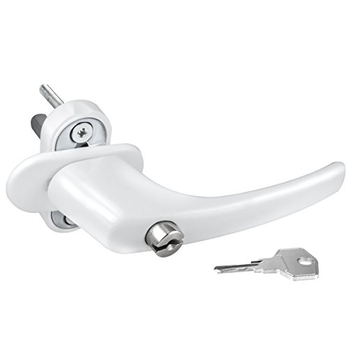 Preisvergleich Produktbild Alu Fenstergriff in Weiss abschließbar - Stiftlänge 40mm